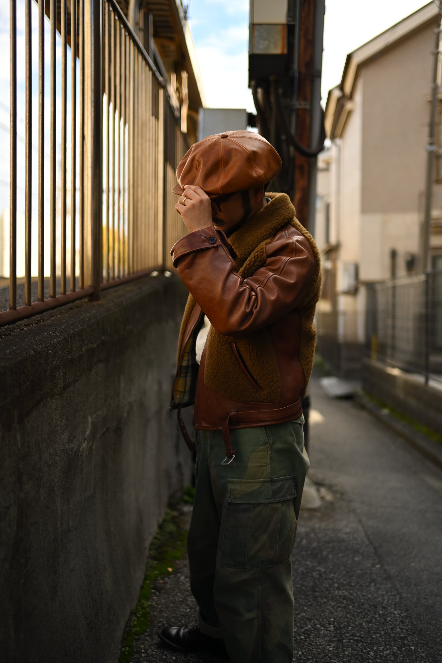 Worker Leather Casquette