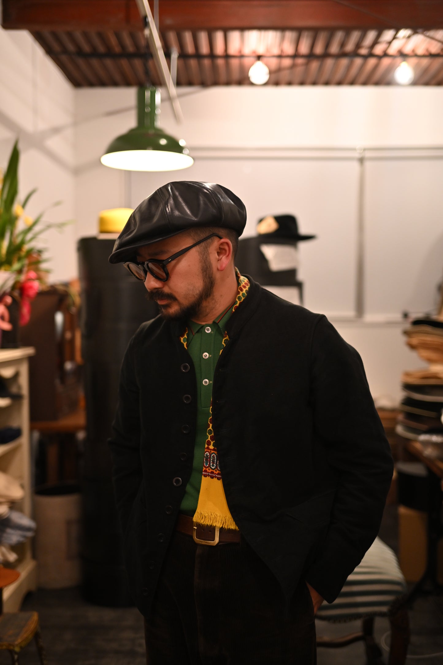 Worker Leather Casquette