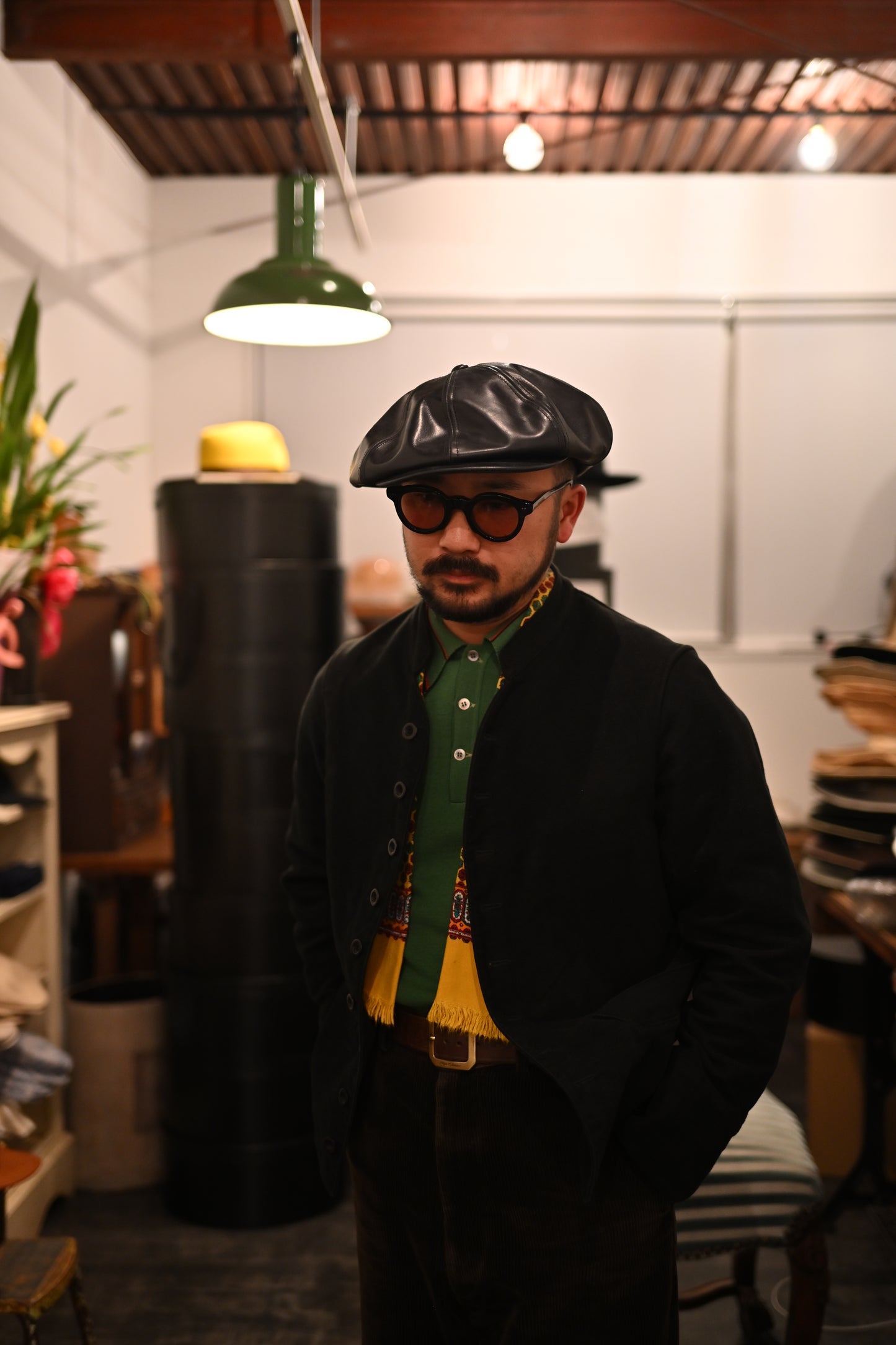 Worker Leather Casquette