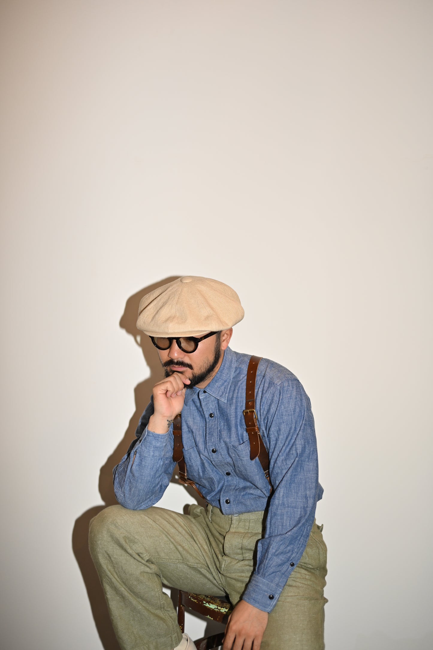 Worker linen casquette