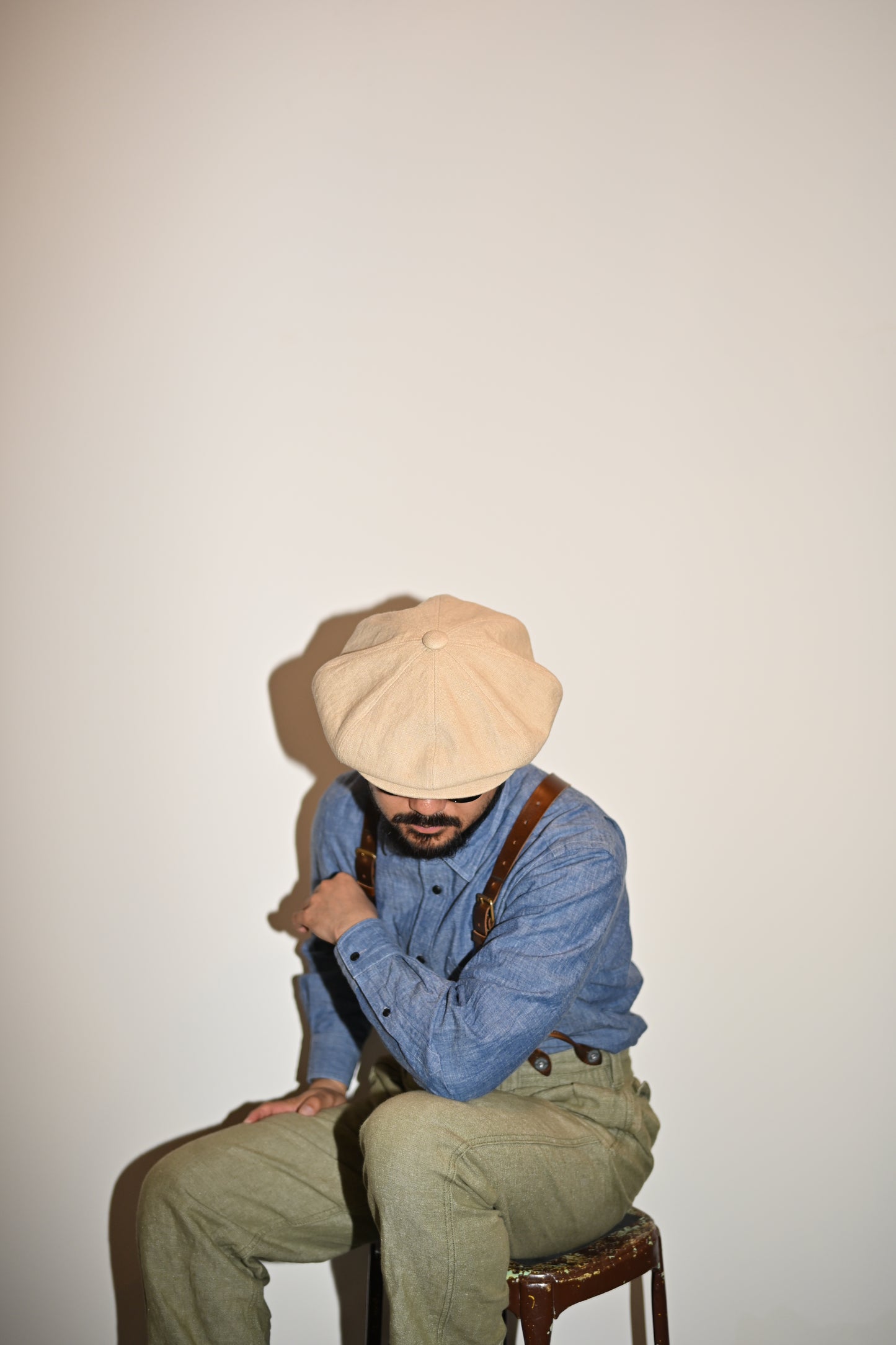 Worker linen casquette