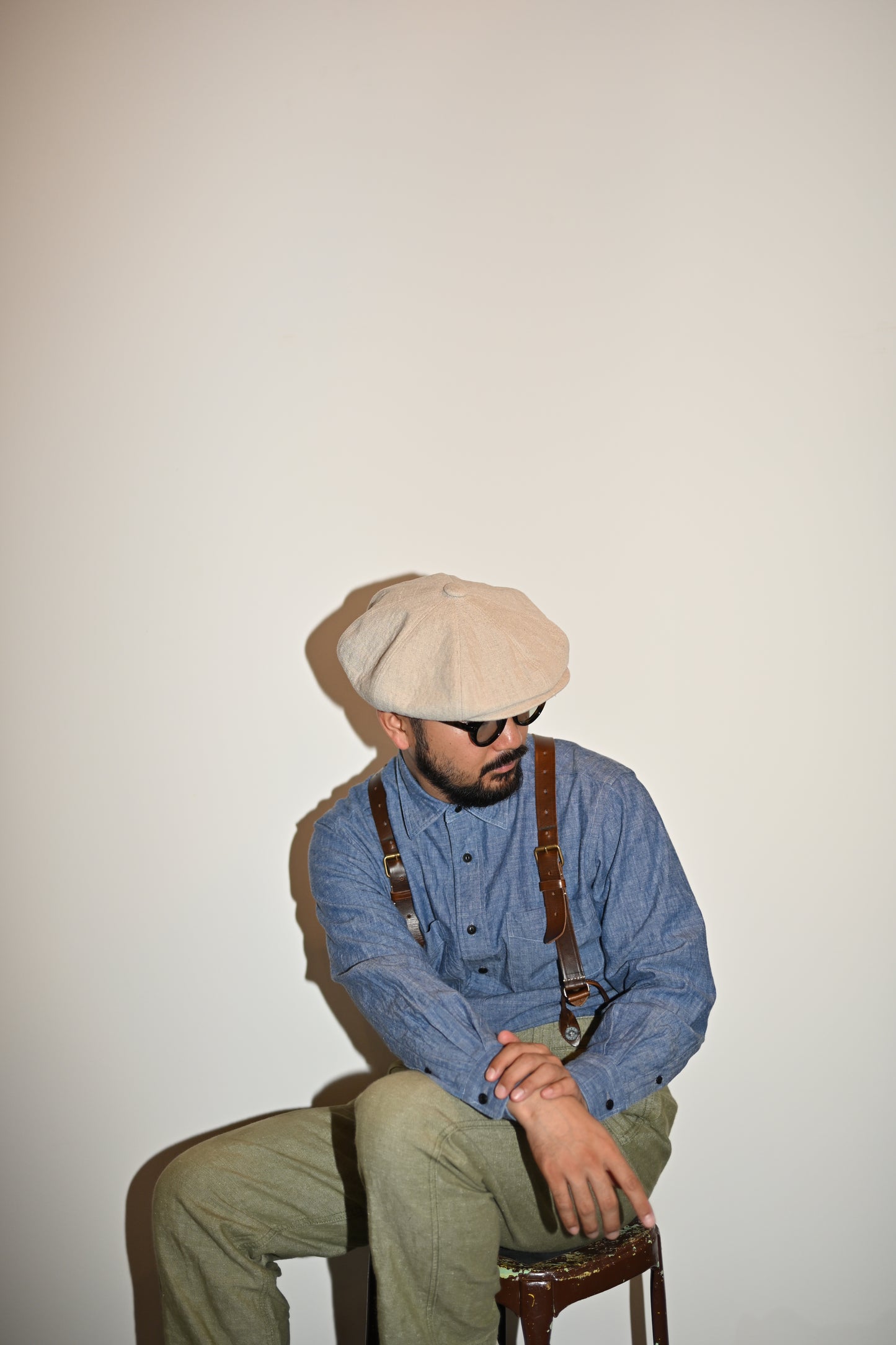 Worker linen casquette
